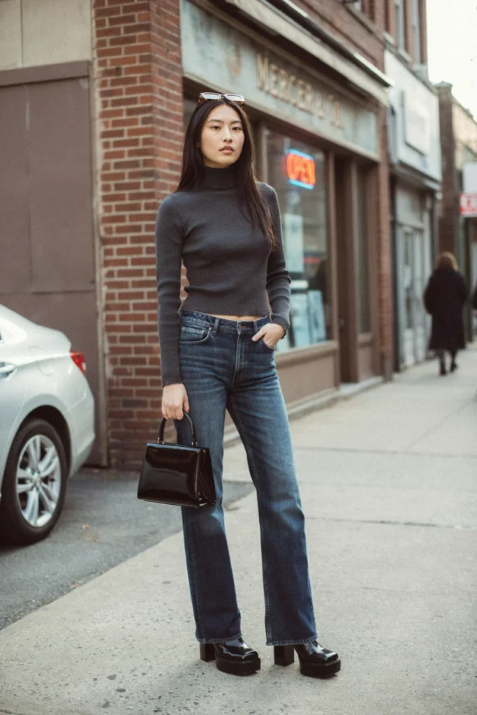 Bootcut Jeans with Platform Boots