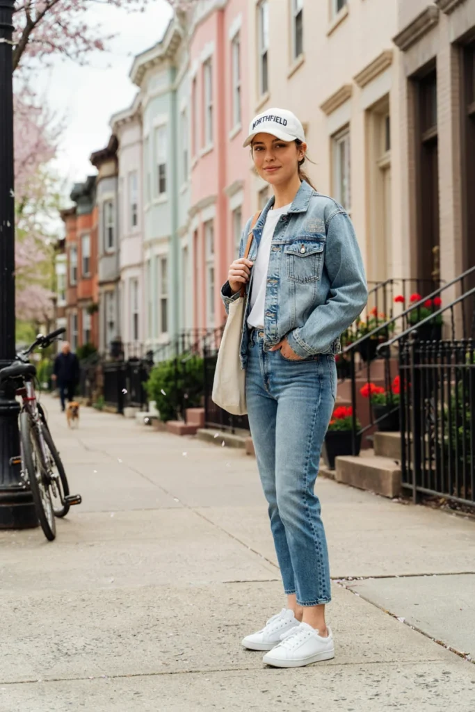 Boyfriend Jeans with Oversized Denim Jacket