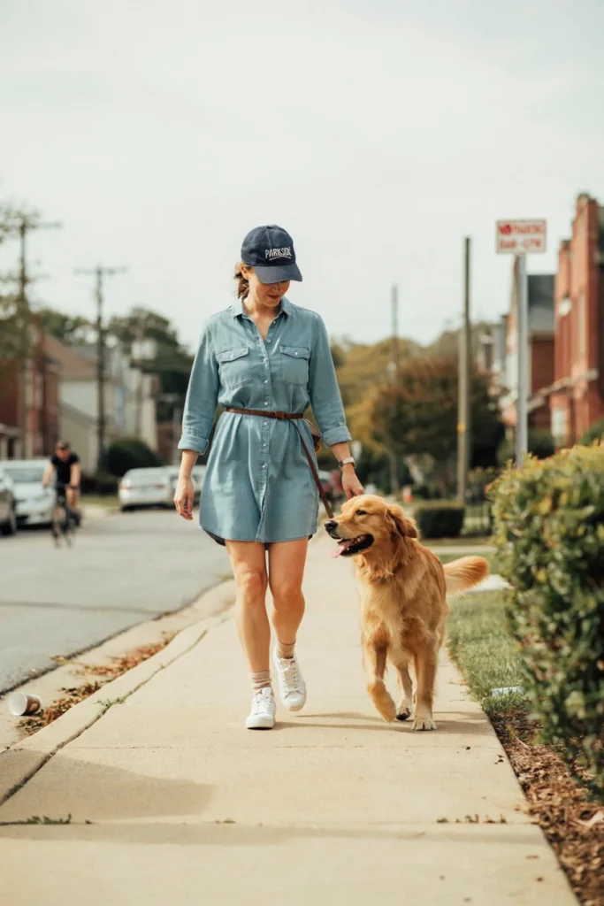  Button-Down Dress with Sneakers for Practical Elegance