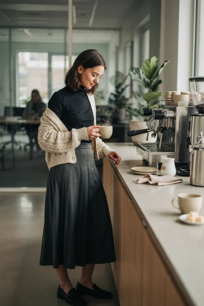 Cardigan and Midi Skirt