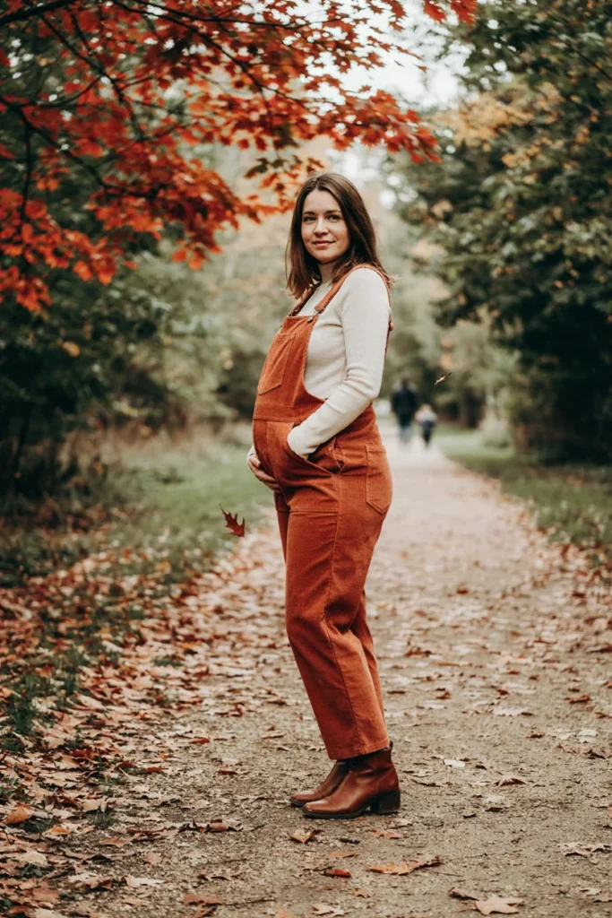 Corduroy Overalls with Turtleneck