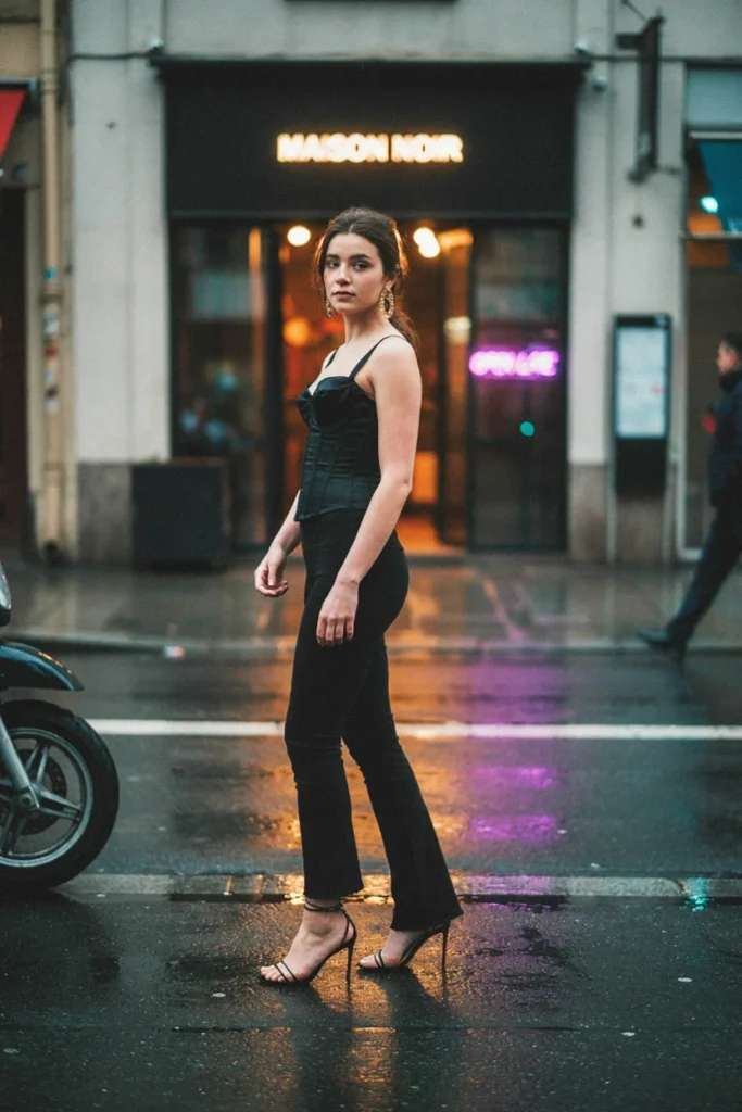 Corset Top with Flared Leggings