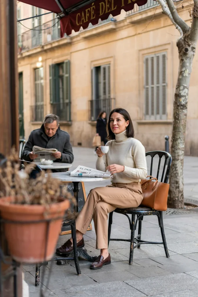  Cozy Turtleneck Sweater with Tailored Trousers