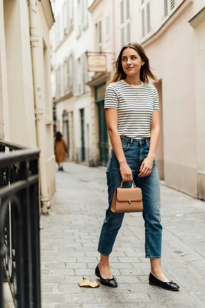 Cropped Jeans with Ballet Flats