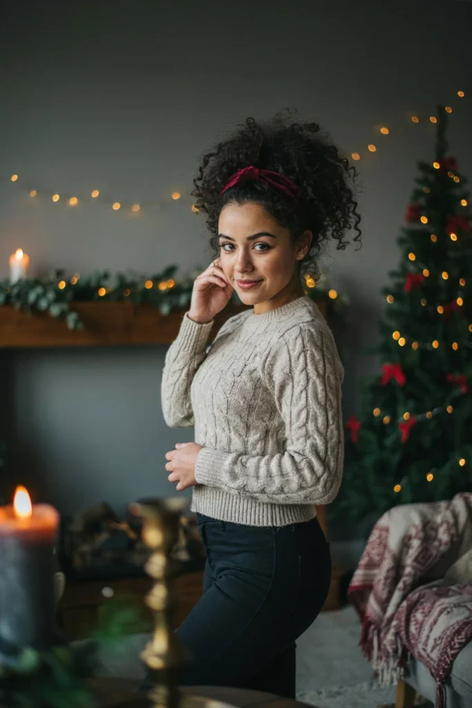 Curly Updo with Headband