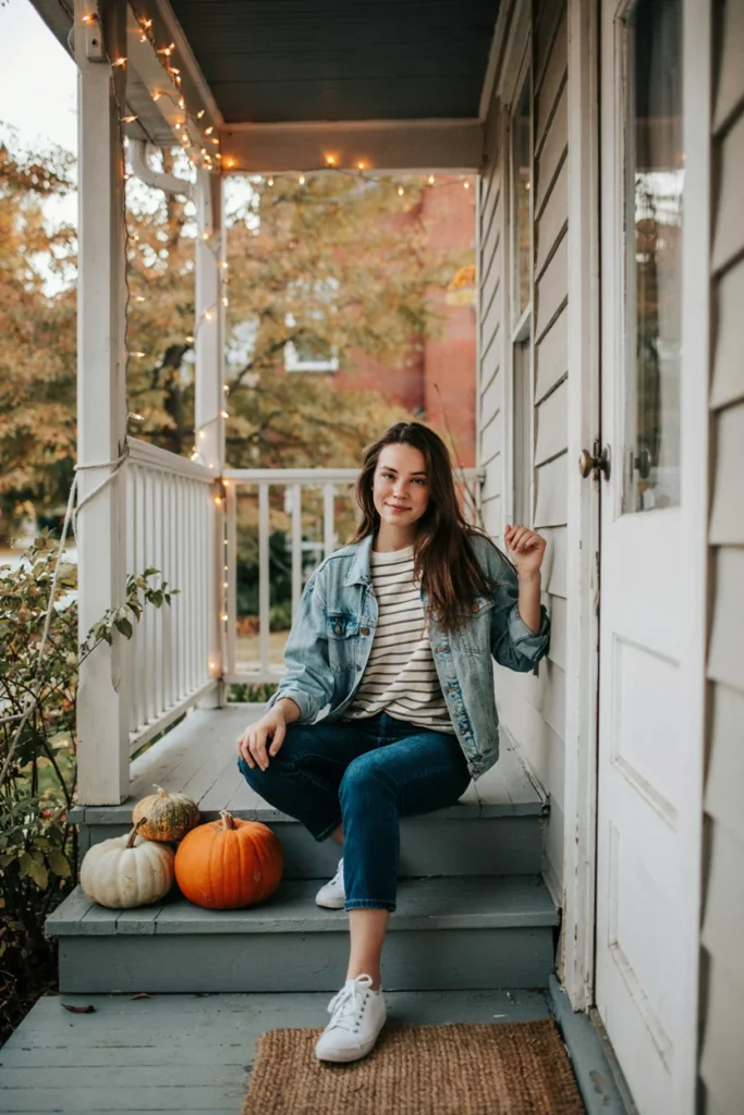  Denim-on-Denim Casual Look