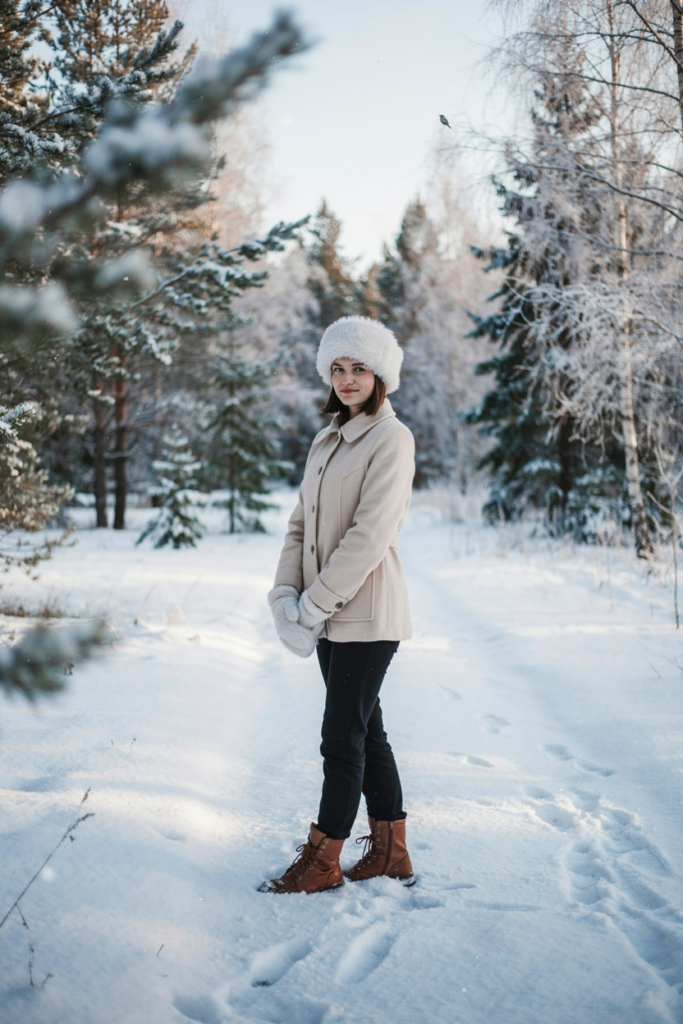 Faux Fur Hat and Mittens Set