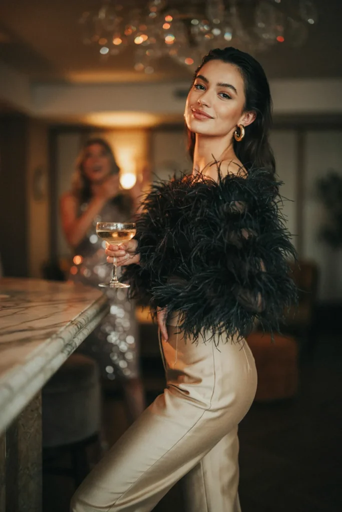 Feather-Trim Top