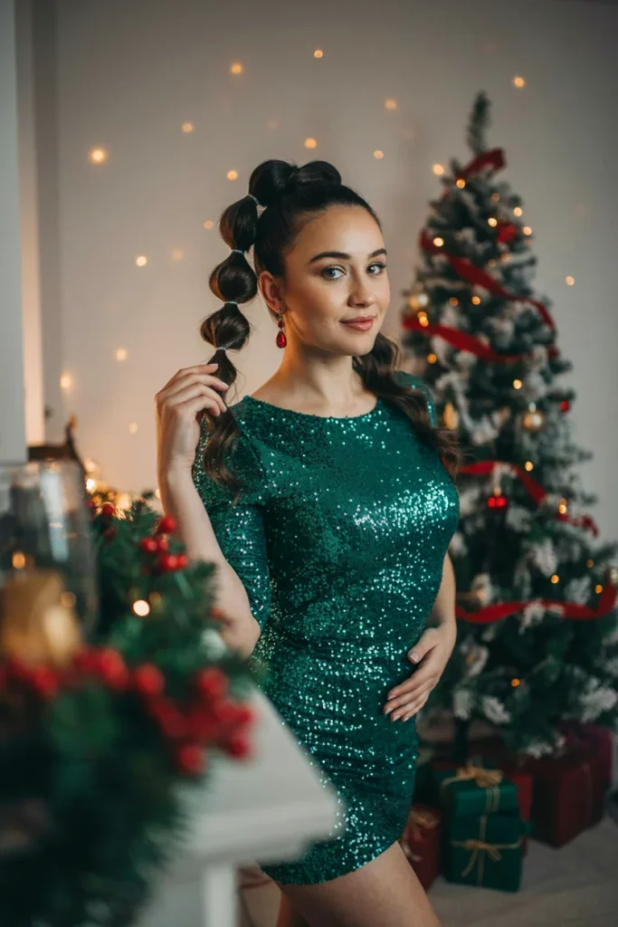 Half-Up Bubble Ponytail