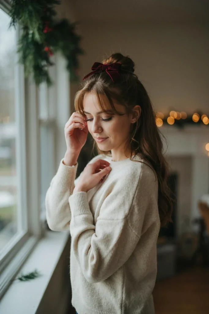 Half-Up Half-Down with Bow