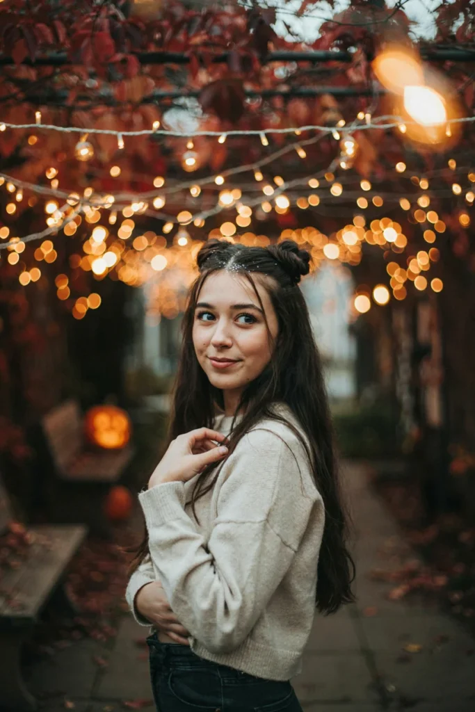  Half-Up Space Buns with Glitter Roots