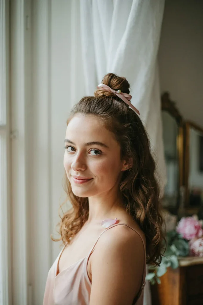Half-Up Top Knot with Curls
