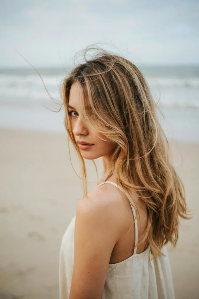 Halo Balayage on Wavy Hair