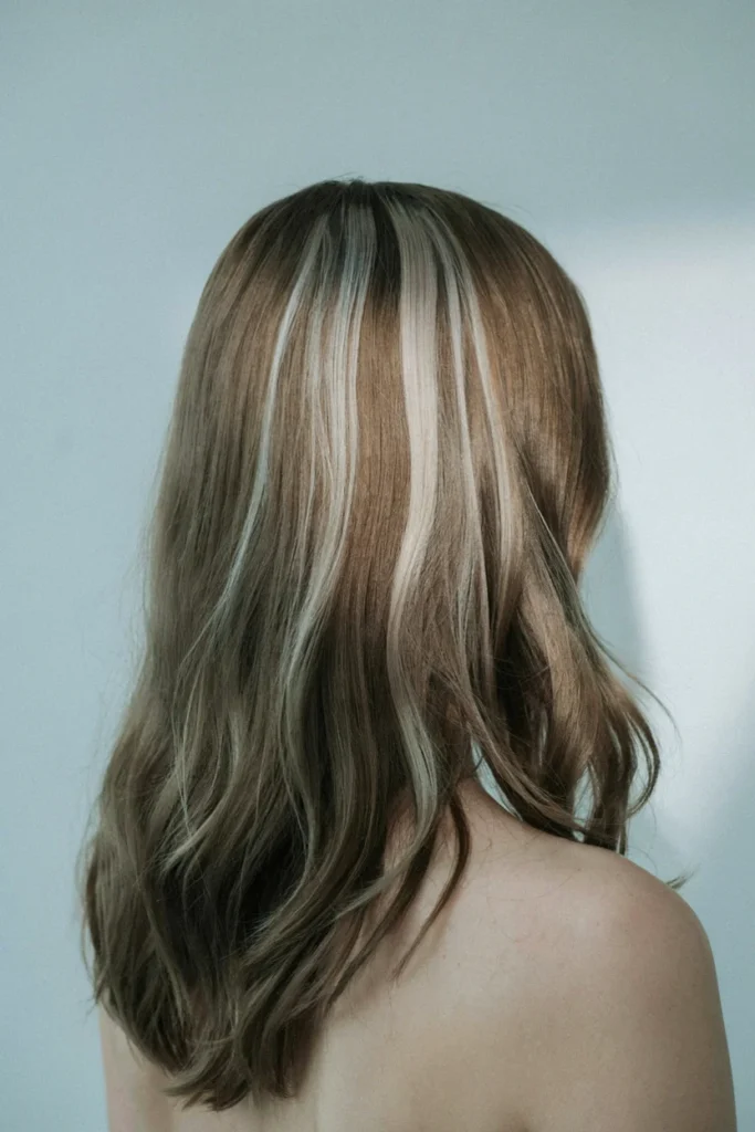 Icy Blonde Halo on Cool Brunette