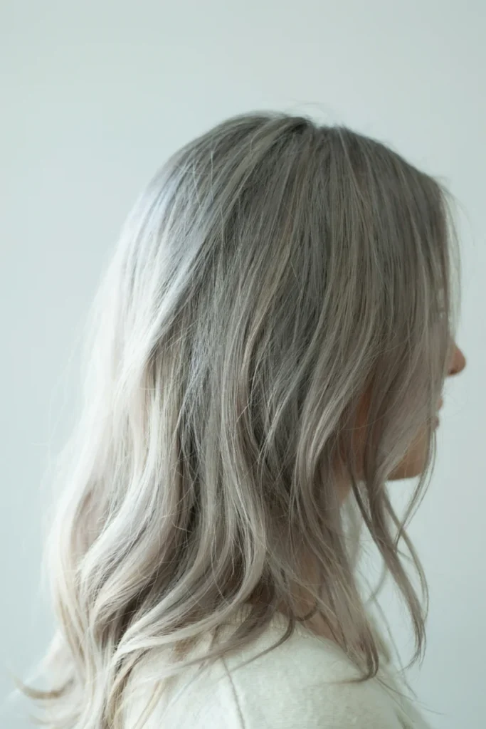  Icy Blonde Highlights on Gray