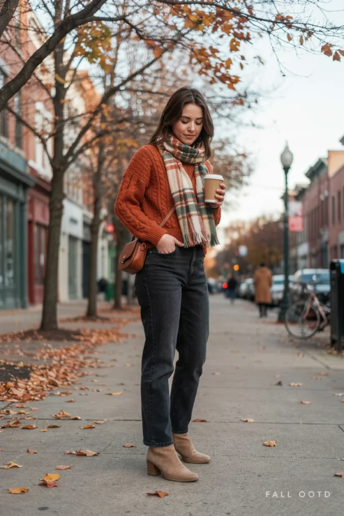 Jeans with Ankle Boots Fall Look