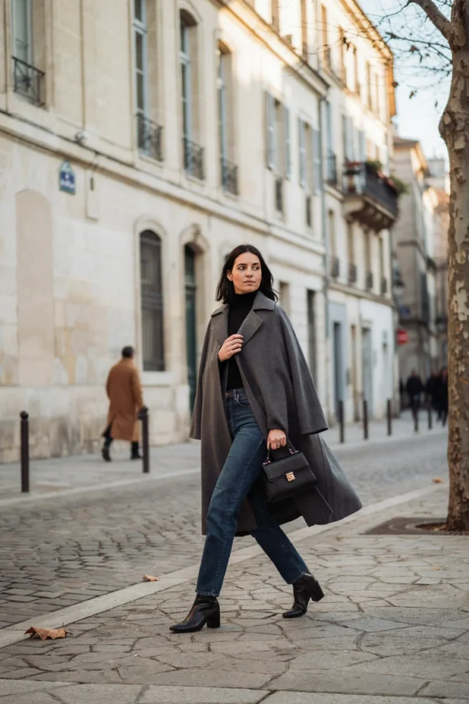 Jeans with Cape Coat