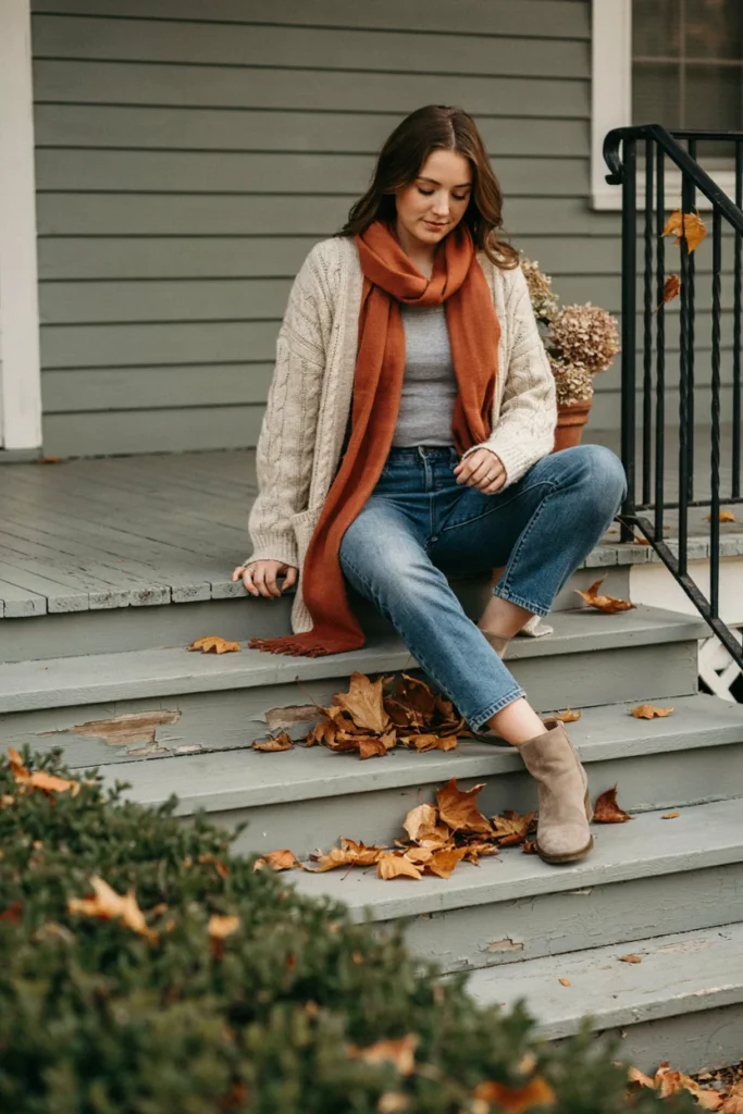 Jeans with Cardigan for Fall