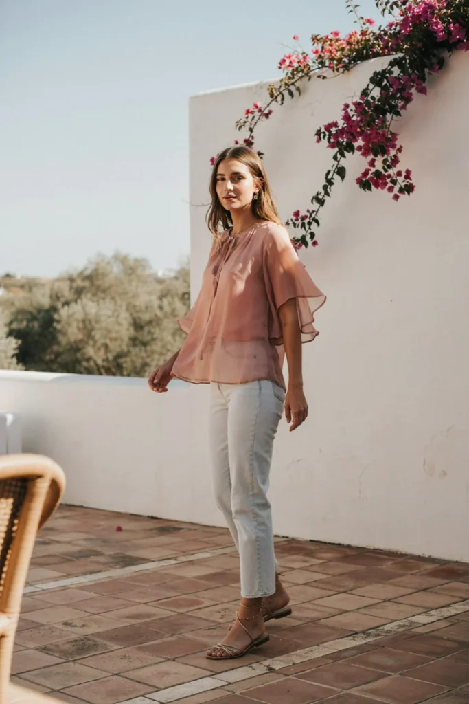 Jeans with Chiffon Blouse