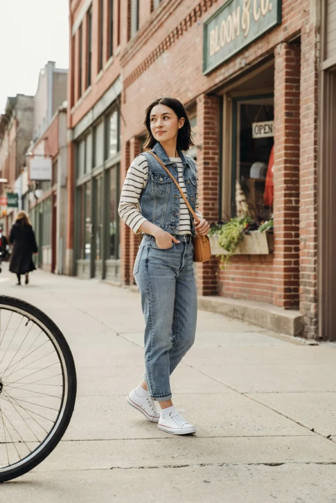 Jeans with Denim-on-Denim Vest