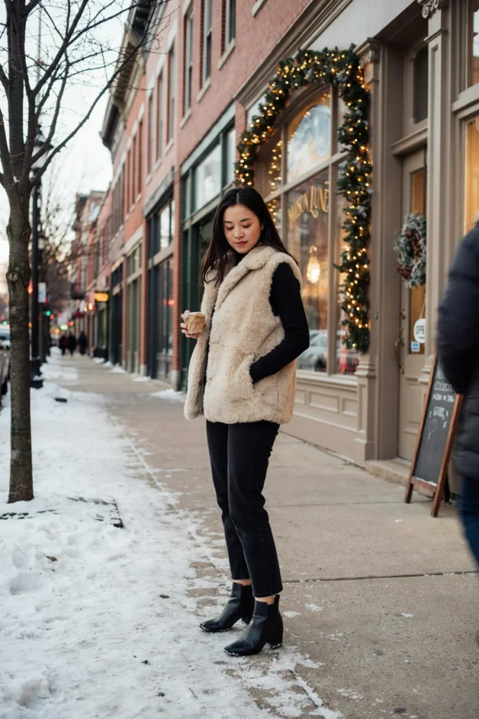  Jeans with Fur Vest