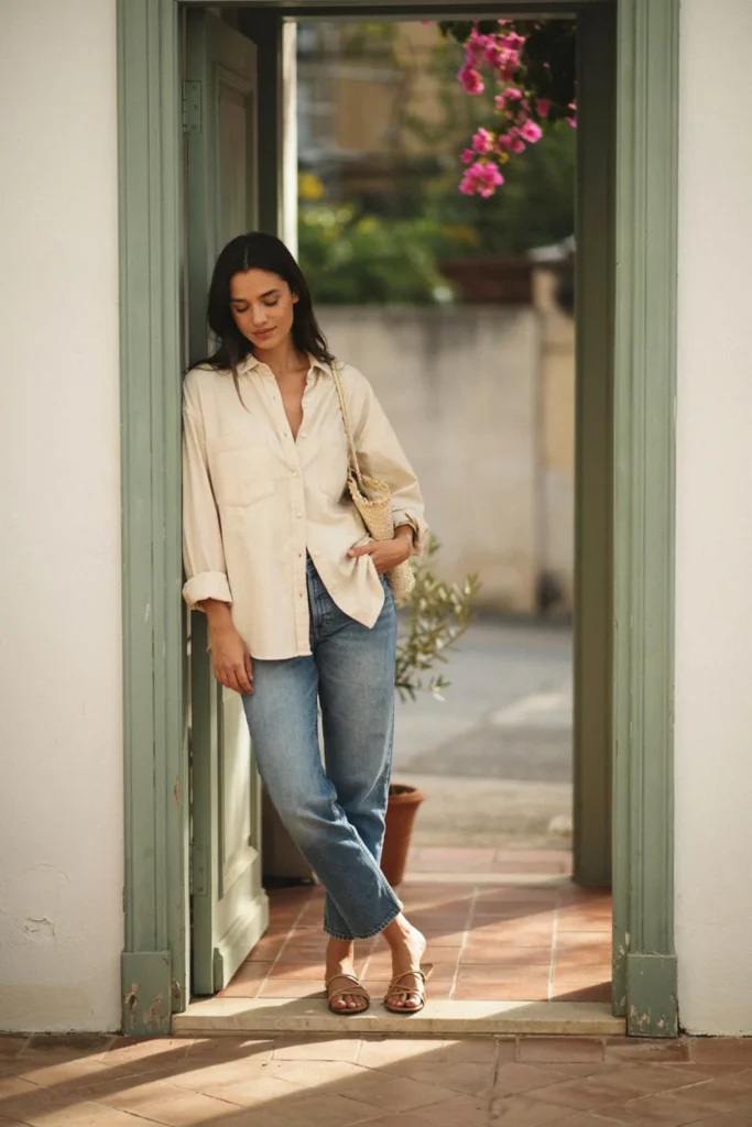 Jeans with Oversized Shirt