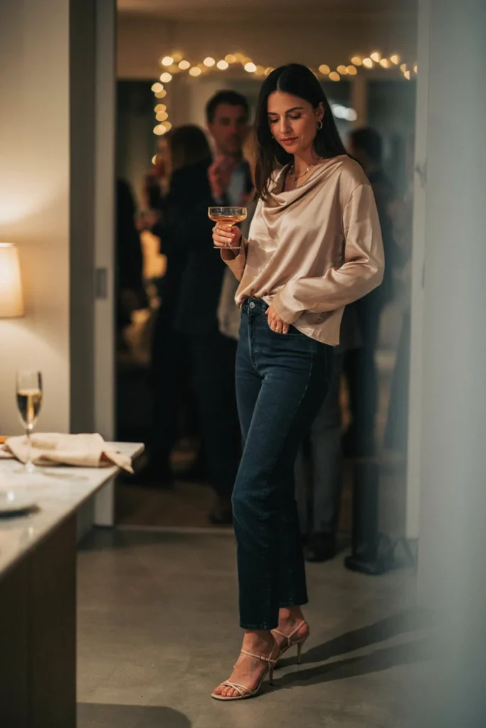 Jeans with Satin Top
