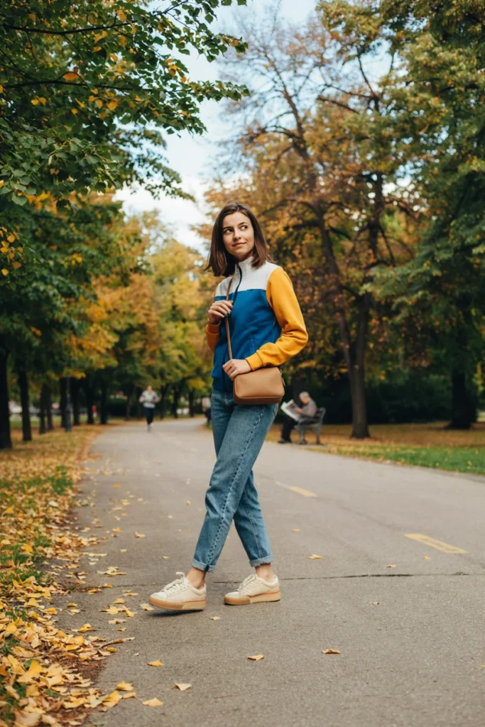 Jeans with Sporty Zip-Up