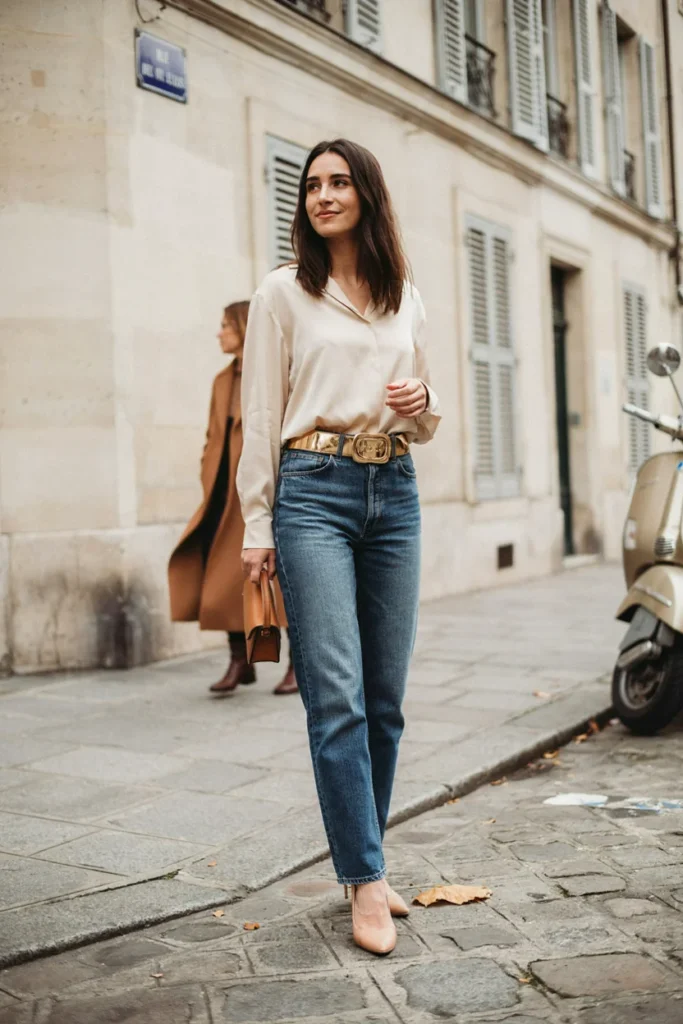 Jeans with Statement Belt