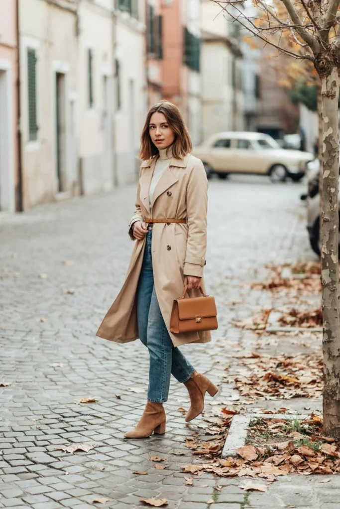 Jeans with Trench Coat