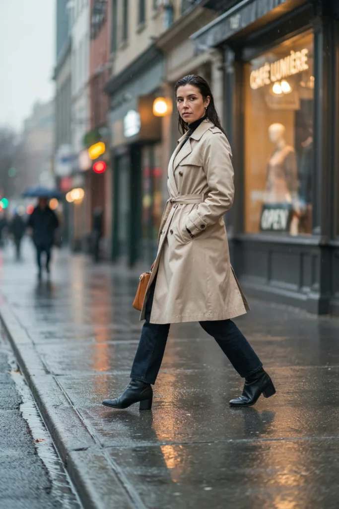Jeans with Trench Coat