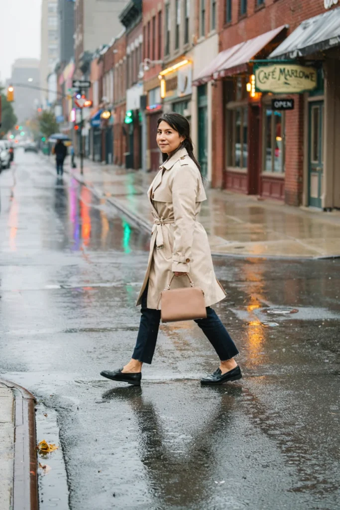 Jeans with Trench Coat