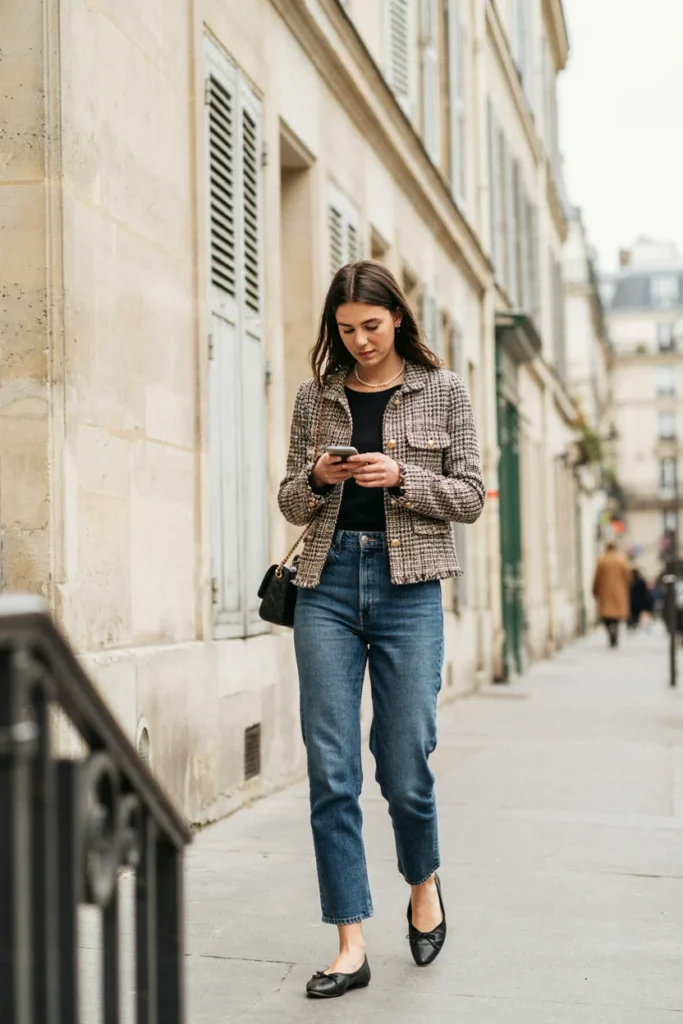 Jeans with Tweed Jacket