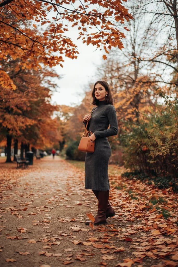 Knit Dress with Tall Boots