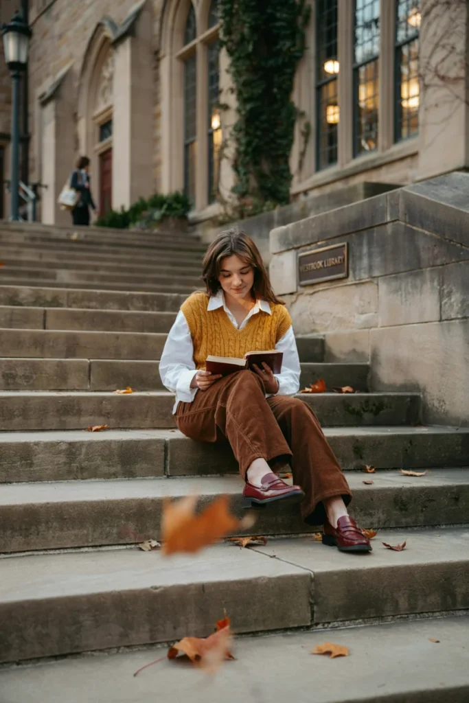 Knit Sweater Vest Over Collared Shirt