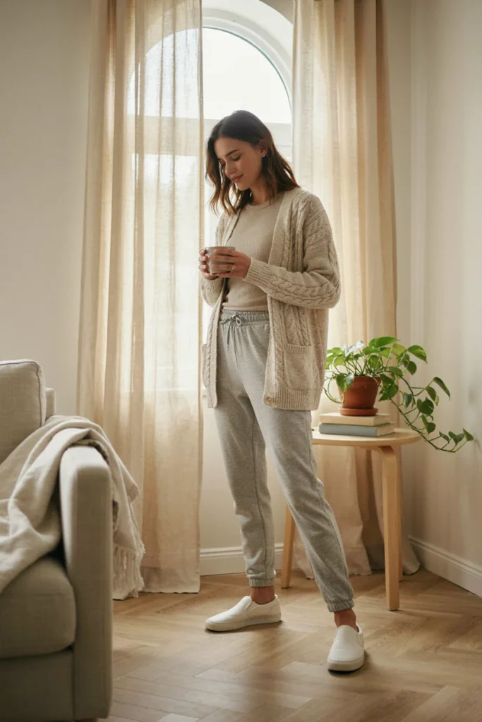 Layered Thermal Top with Cardigan