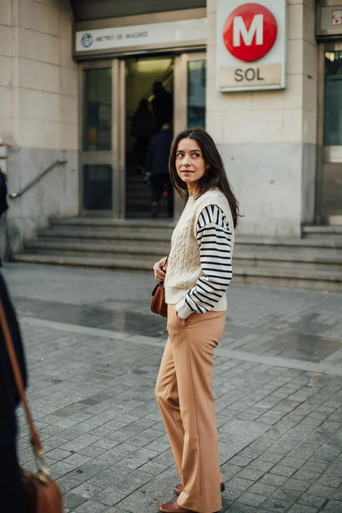  Layered Vest Over Long Sleeves for Versatile Transitional Dressing