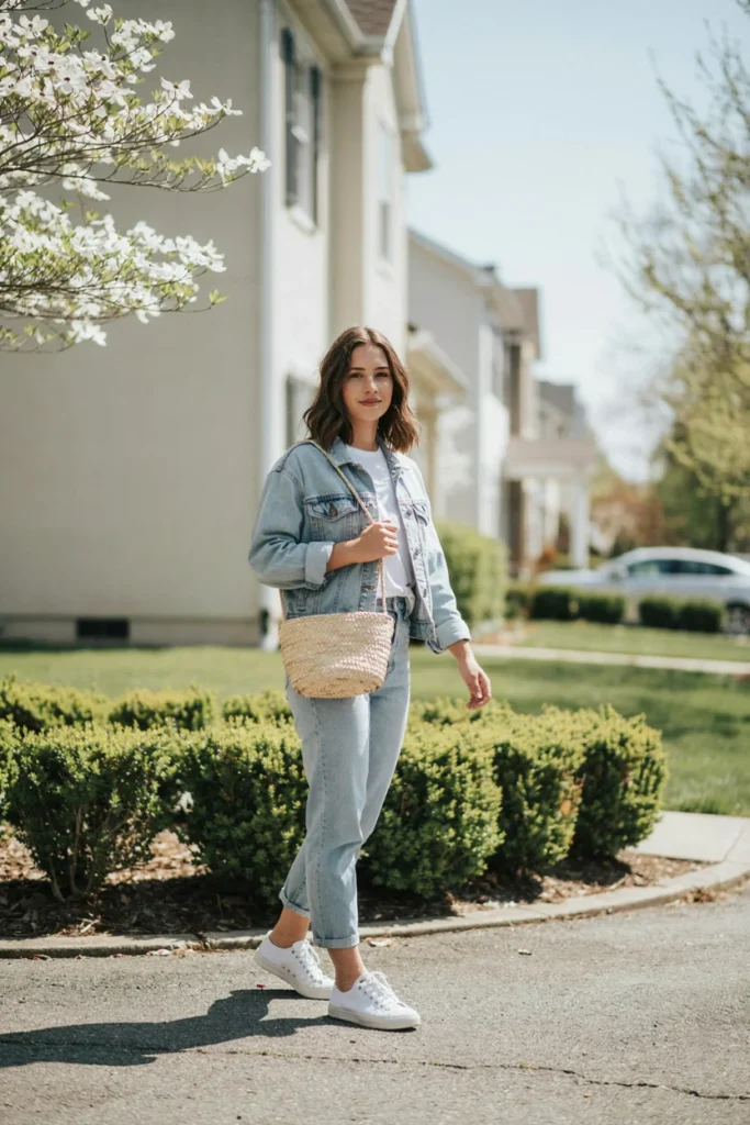 Light Wash Jeans with Denim Jacket