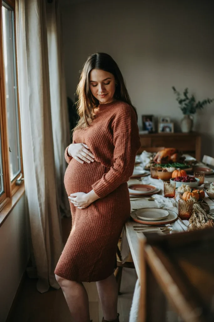 Maternity-Friendly Sweater Dress