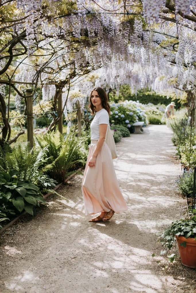 Maxi Skirt and Fitted Tee for Comfortable Elegance