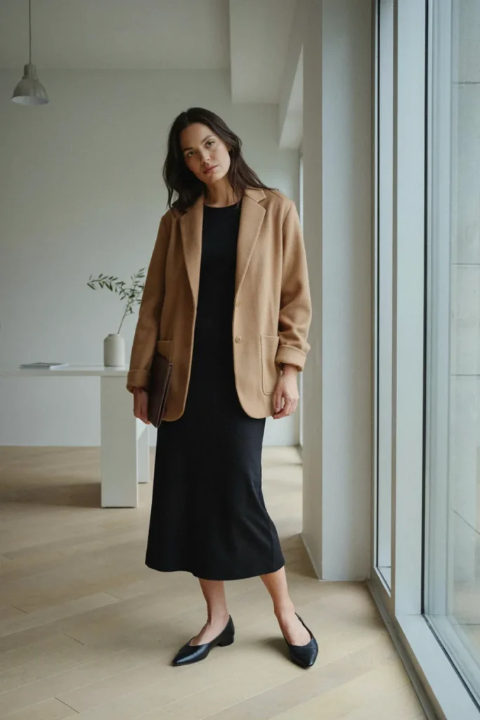 Minimalist Column Dress with Blazer