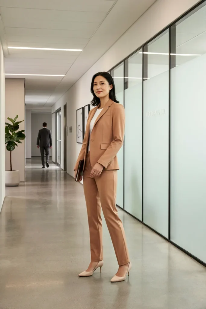 Office Outfit Monochrome Trouser Suit