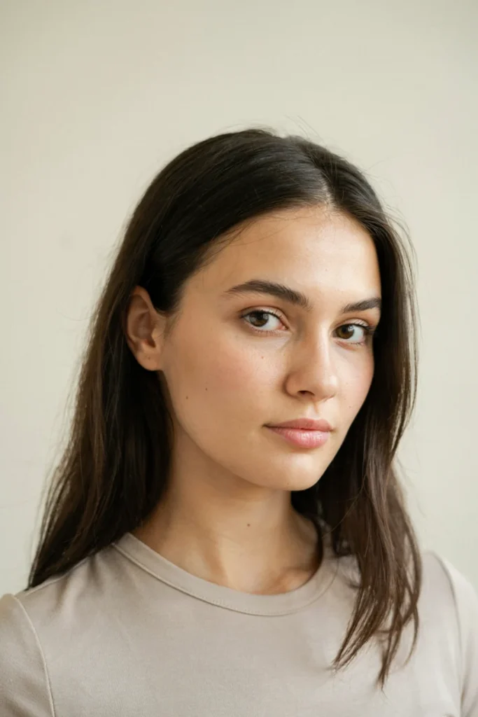 Natural Brunette with Subtle Face-Framing