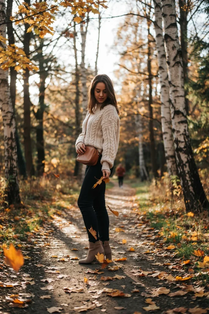 Oversized Chunky Knit Sweater with Leggings