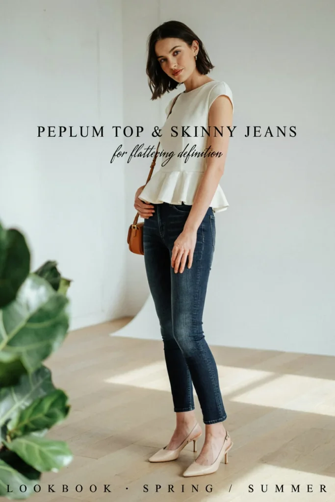  Peplum Top and Skinny Jeans for Flattering Definition