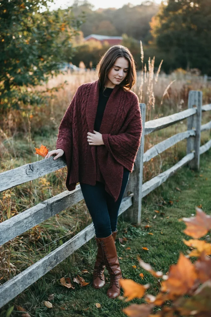 Poncho with Skinny Jeans