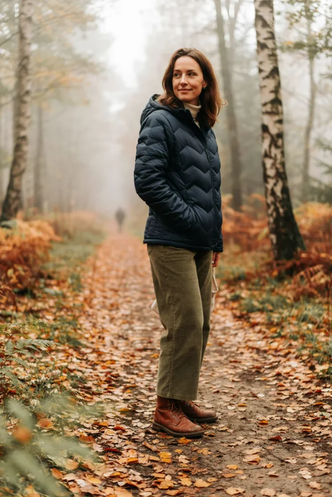 Quilted Jacket with Corduroy Pants