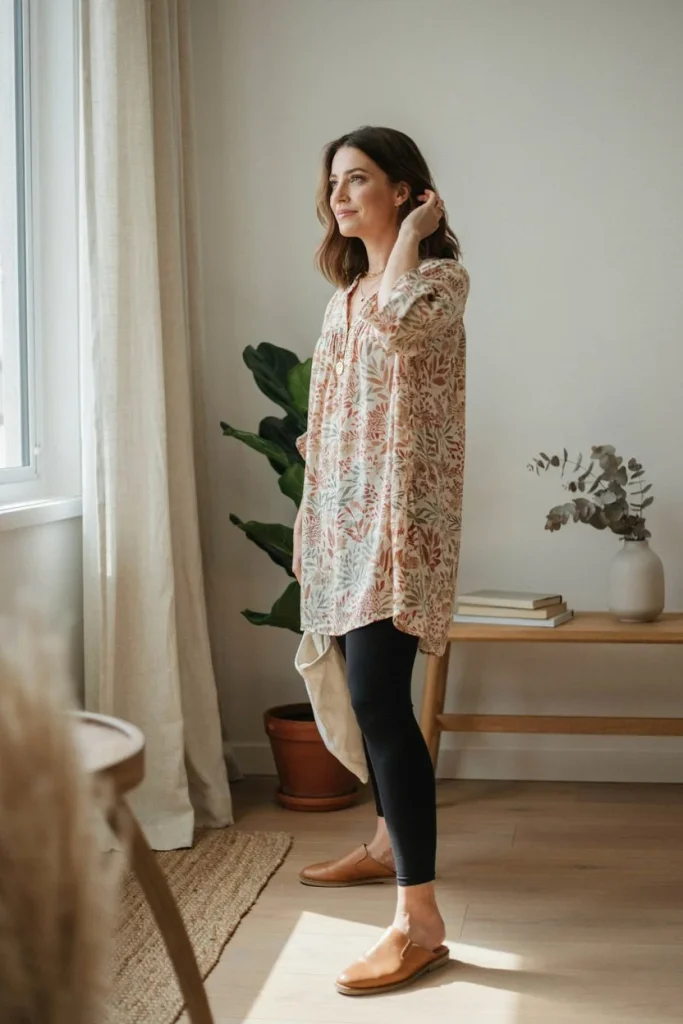 Relaxed Tunic Top with Leggings