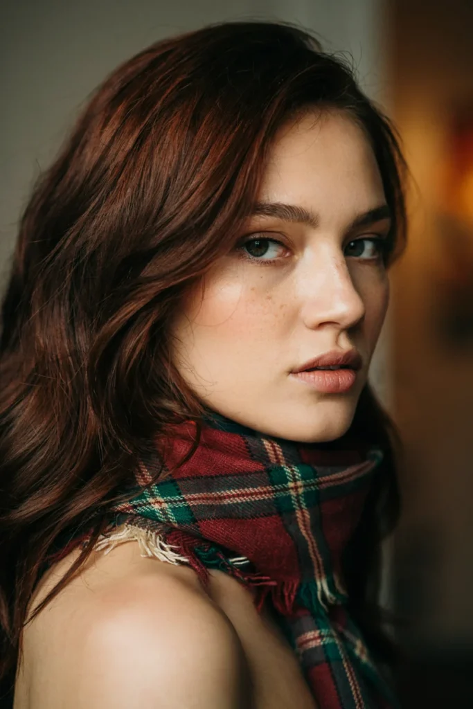Rich Mahogany Winter Hair Color