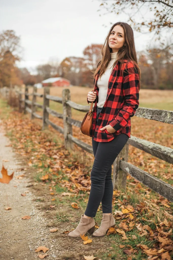 Shacket Over Turtleneck and Leggings